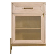 Essentials For Living Dwell Light Honey Oak With Brushed Gold Media Sideboard