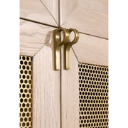 Essentials For Living Dwell Light Honey Oak With Brushed Gold Media Sideboard