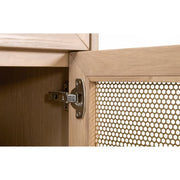 Essentials For Living Dwell Light Honey Oak With Brushed Gold Media Sideboard