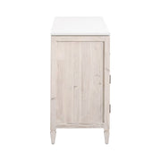 Essentials For Living Emerie White Wash Pine With White Quartz Media Sideboard