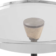 Uttermost Arthur Crystal and Travertine Drink Table