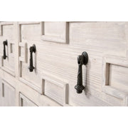 Essentials For Living Emerie White Wash Pine With White Quartz Media Sideboard