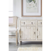 Essentials For Living Emerie White Wash Pine With White Quartz Media Sideboard
