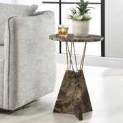 Uttermost Levitate Brown Marble Modern Accent Table