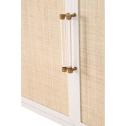 Essentials For Living Holland Matte White With Natural Rattan Media Sideboard