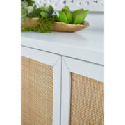Essentials For Living Holland Matte White With Natural Rattan Media Sideboard