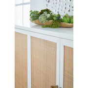 Essentials For Living Holland Matte White With Natural Rattan Media Sideboard