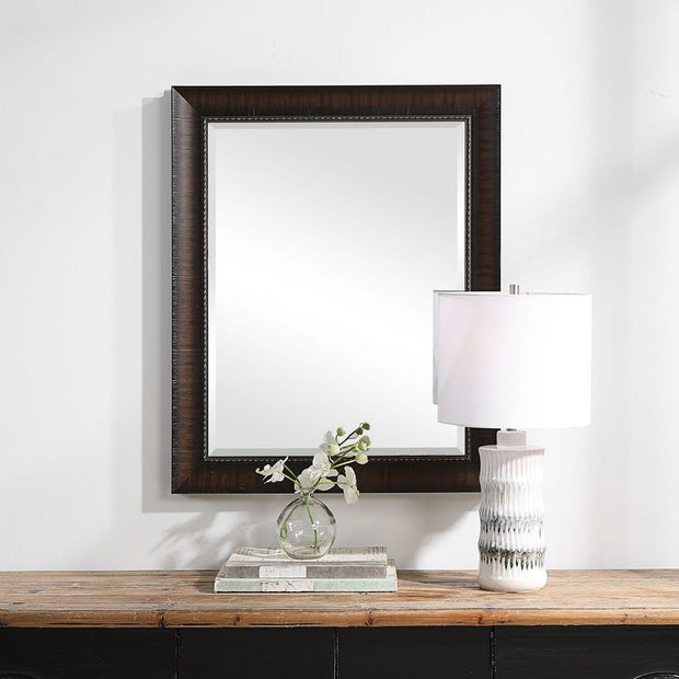 Uttermost Wythe Wood Grain Burnished Wood  Mirror