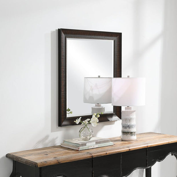 Uttermost Wythe Wood Grain Burnished Wood  Mirror