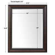 Uttermost Wythe Wood Grain Burnished Wood  Mirror