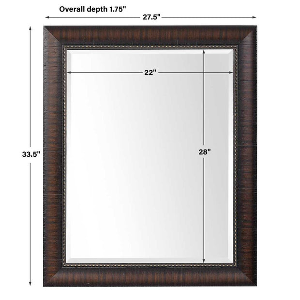 Uttermost Wythe Wood Grain Burnished Wood  Mirror