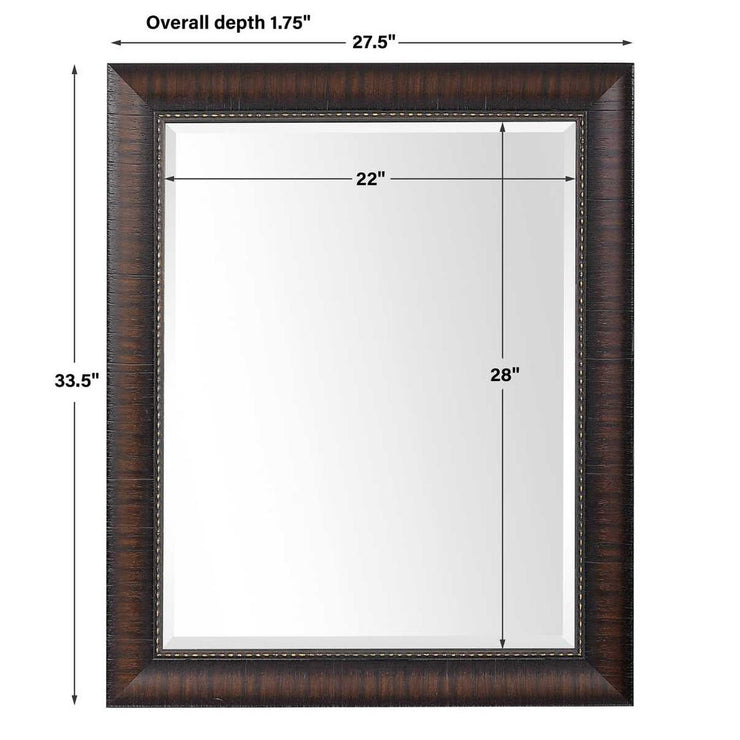 Uttermost Wythe Wood Grain Burnished Wood  Mirror