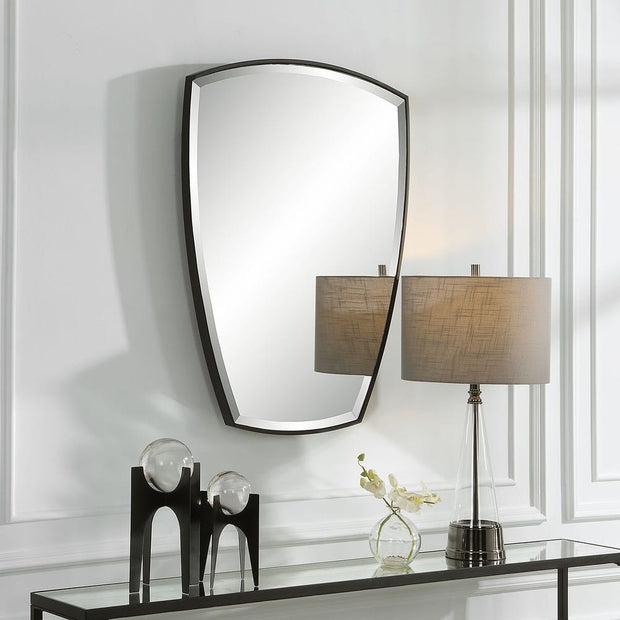 Uttermost Crest Sleek Satin Black  Mirror