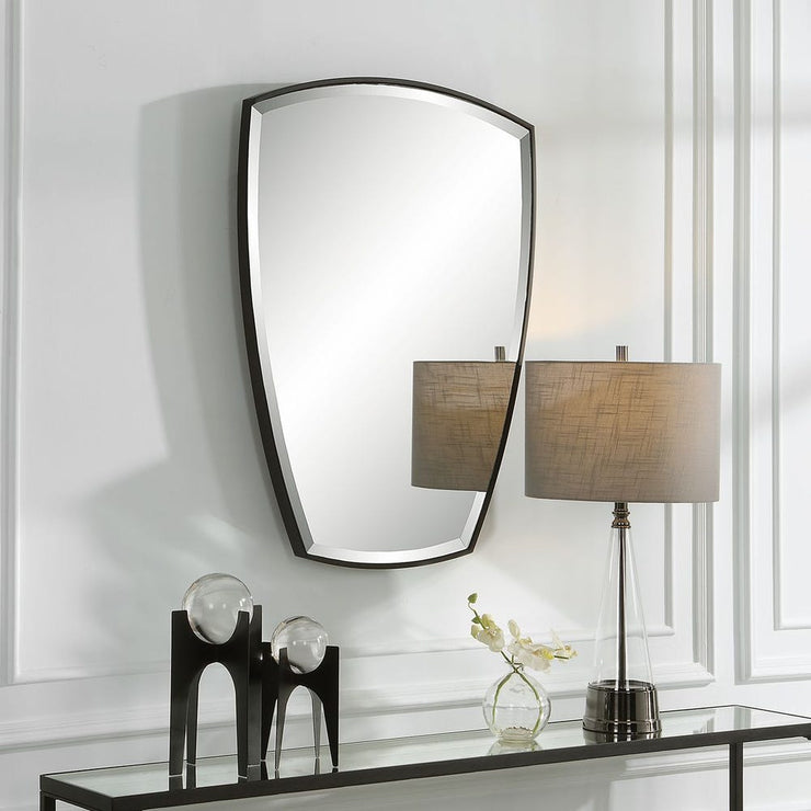 Uttermost Crest Sleek Satin Black  Mirror
