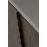 Essentials For Living Industry Ash Gray Concrete, Whiskey Oak And Distressed Black Iron Media Sideboard