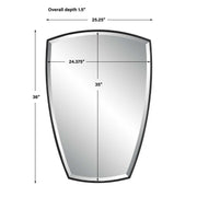 Uttermost Crest Sleek Satin Black  Mirror