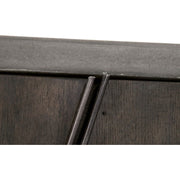 Essentials For Living Industry Ash Gray Concrete, Whiskey Oak And Distressed Black Iron Media Sideboard