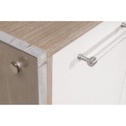 Essentials For Living Lorin Shagreen Pearl Shagreen, Natural Gray Acacia, Lucite With Brushed Silver Media Sideboard