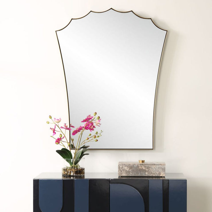 Uttermost Monarch Scalloped Arched Top Vanity Mirror