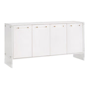 Essentials For Living Sonia Shagreen Pearl Shagreen, Lucite With Brushed Brass Media Sideboard