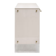 Essentials For Living Sonia Shagreen Pearl Shagreen, Lucite With Brushed Brass Media Sideboard