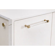 Essentials For Living Sonia Shagreen Pearl Shagreen, Lucite With Brushed Brass Media Sideboard