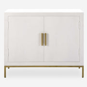 Uttermost Front Range White With Aged Gold Iron 2 Door Cabinet
