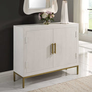 Uttermost Front Range White With Aged Gold Iron 2 Door Cabinet