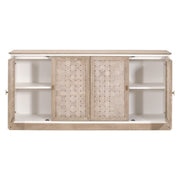 Essentials For Living Weave Smoke Gray Oak With White Painted Oak Media Sideboard