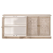 Essentials For Living Weave Smoke Gray Oak With White Painted Oak Media Sideboard