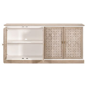 Essentials For Living Weave Smoke Gray Oak With White Painted Oak Media Sideboard