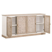 Essentials For Living Weave Smoke Gray Oak With White Painted Oak Media Sideboard