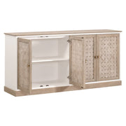 Essentials For Living Weave Smoke Gray Oak With White Painted Oak Media Sideboard