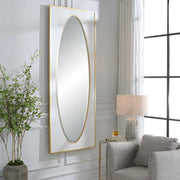 Uttermost Danbury White And Gold Leaf Mirror