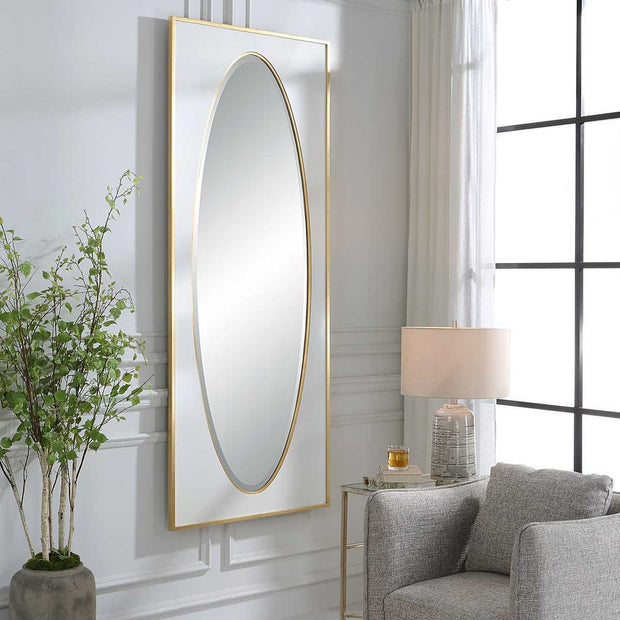 Uttermost Danbury White And Gold Leaf Mirror