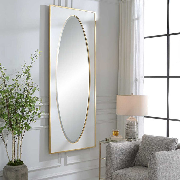 Uttermost Danbury White And Gold Leaf Mirror
