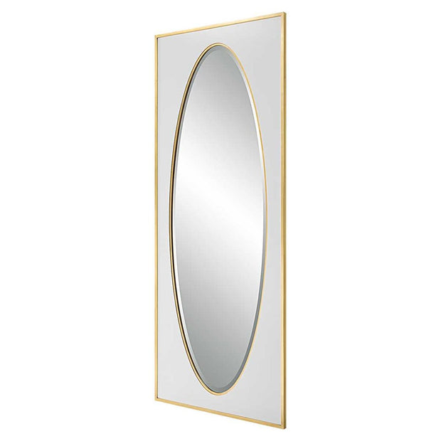 Uttermost Danbury White And Gold Leaf Mirror