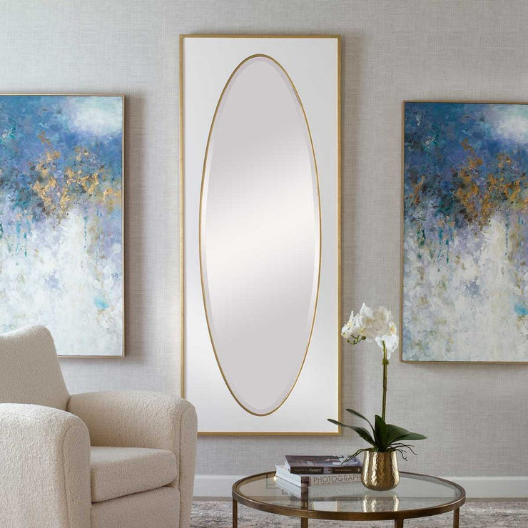 Uttermost Danbury White And Gold Leaf Mirror