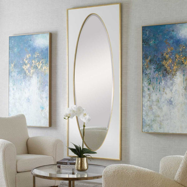 Uttermost Danbury White And Gold Leaf Mirror