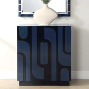 Uttermost Valeria Glossy Cobalt Blue and Navy Lacquer 2 Door Cabinet