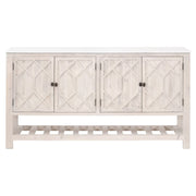 Essentials For Living Willow White Wash Pine With White Quartz Media Sideboard