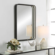 Uttermost Santa Cruz White Braided Rope with Matte Black Mirror