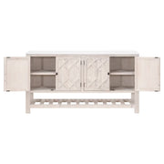 Essentials For Living Willow White Wash Pine With White Quartz Media Sideboard