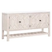 Essentials For Living Willow White Wash Pine With White Quartz Media Sideboard
