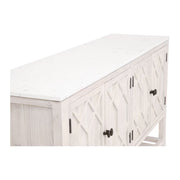 Essentials For Living Willow White Wash Pine With White Quartz Media Sideboard