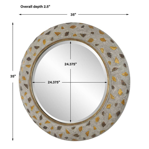 Uttermost Copper Terrazzo Round Mirror