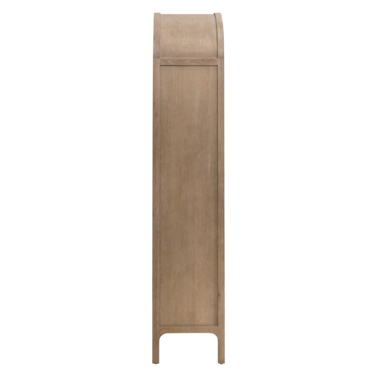 Essentials For Living Cane Storage Smoke Gray Oak And Smoke Gray Cane Bookcase