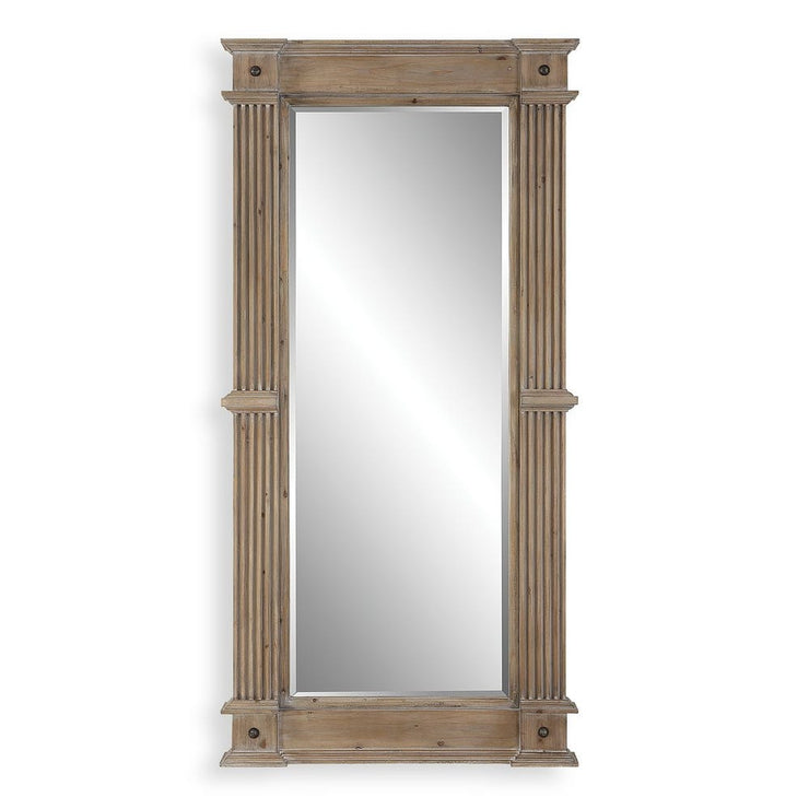 Uttermost McAllister Carved Fir Wood With Wood Grain Mirror