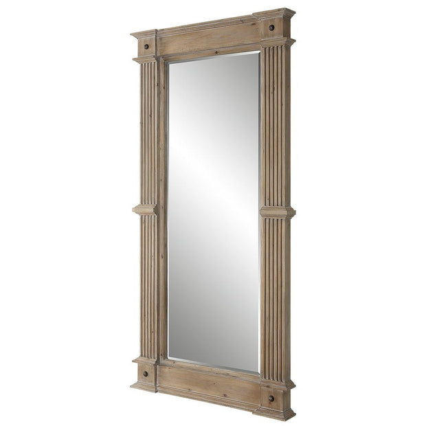 Uttermost McAllister Carved Fir Wood With Wood Grain Mirror