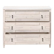 Essentials For Living Emerie White Wash Pine With White Quartz Entry Cabinet